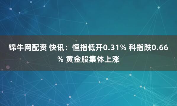 锦牛网配资 快讯：恒指低开0.31% 科指跌0.66% 黄金股集体上涨